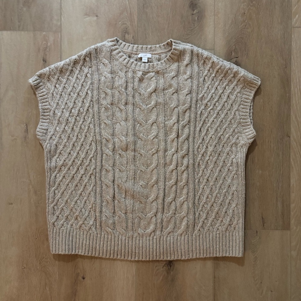 J. Jill Beige Cable Knit Sweater Vest